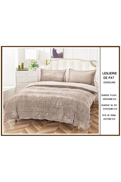 CHIRASO Lenjerie Cocolino Pufos Cearceaf clasic 210x230cm, Husă pilotă 200x230cm, 2 Fețe Pernă 50x70