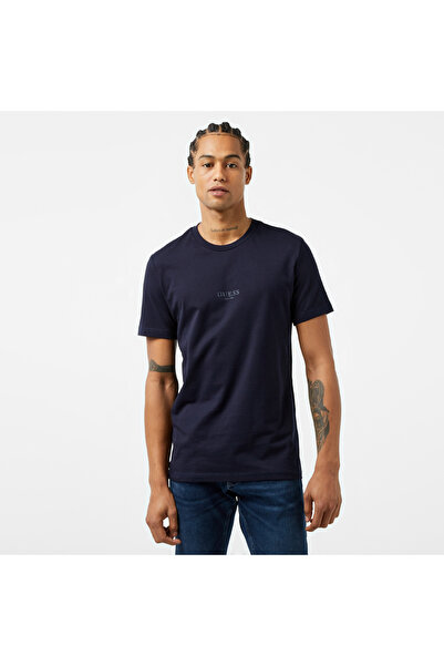 Guess Mid Organic Stream Erkek Lacivert T-Shirt