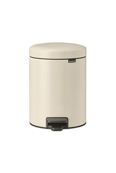Brabantia Coș de gunoi cu pedală NewIcon 1005527, 5 l, închidere silențioasă, bază antiderapantă, bej