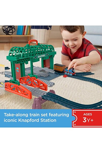 Thomas&Friends Thomas & Friends Diecast Train & Track Set - Knapford Station 2-in-1 Playset & Storage Case (Ages 3+