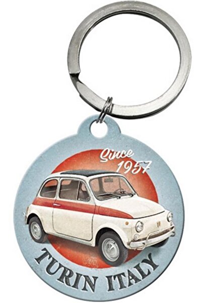 Nostalgic Art Fiat 500 Turin Italy metal keychain