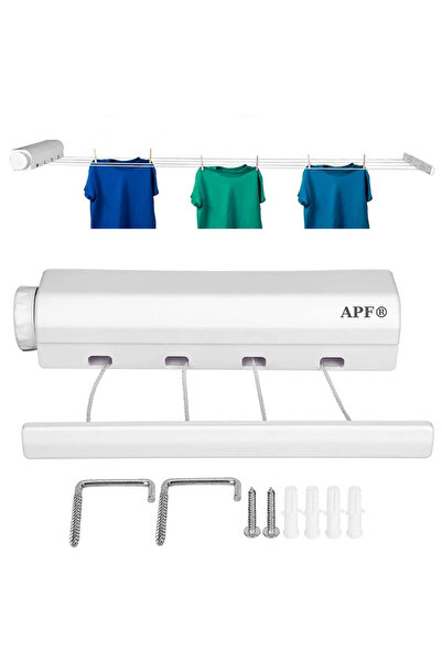 APF Extendable dryer with 4 wires, ABS and nylon, white, 20 linear m, Rayen