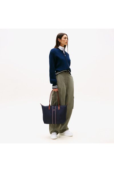 Tommy Hilfiger Popette Corp Kadın Mavi Tote Çanta