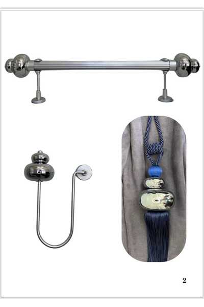 RUSTIKCIM ANTİK RUSTİK FON PERDE ASKISI TTMGÜMÜŞ002-250CM