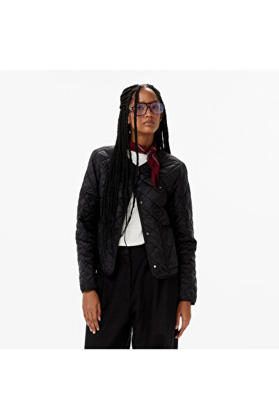 Tommy Hilfiger Padded Regular Quilted Kadın Puffer Siyah Ceket