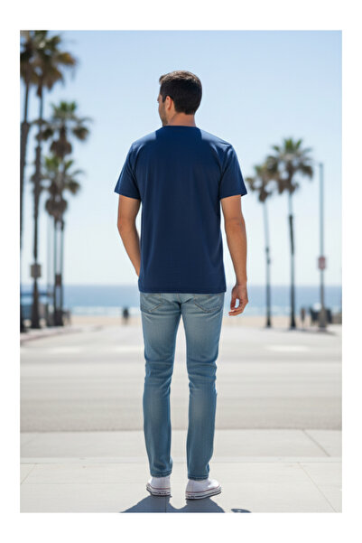 QUOS Ανδρικό μπλουζάκι με λαιμόκοψη με τύπωμα