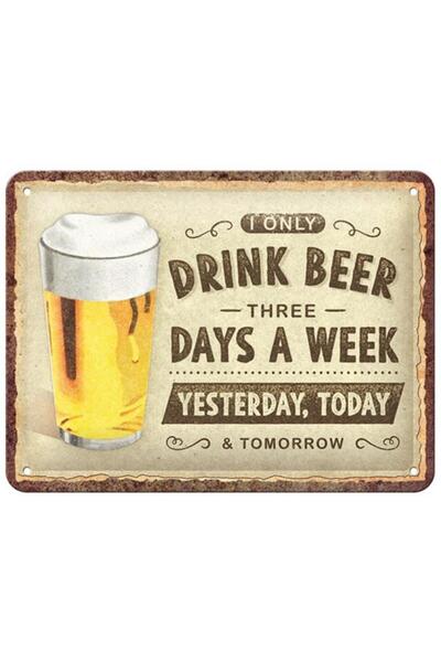 Nostalgic Art Placa decor metalica 15x20 Drink Beer Three Days