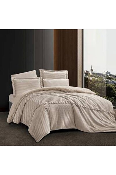 Feather Twin bedspread with sewn-in filling, 180x240cm, soft fur, 4 pieces, Feather Good