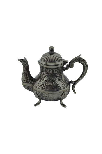 ARSAL Dekoratif Kalay Renkli Zarif İşlemeli Metal İbrik Demlik (17cmx22cm) m2