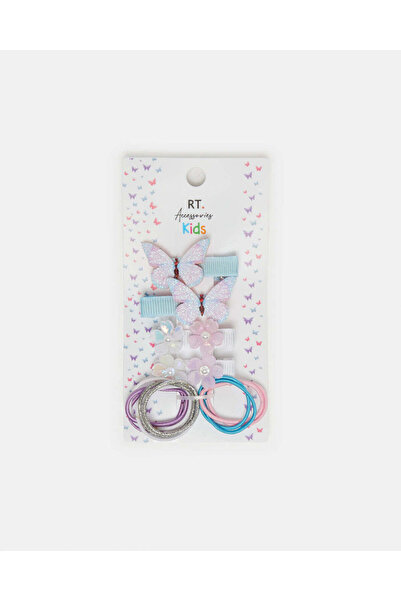 REDTAG مجموعة مشابك شعر ومرونة متنوعة للبنات (14 قطعة)