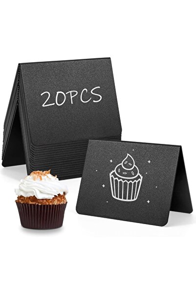 fulina Wood Mini Chalkboard Signs, 20 Pack 100 * 75mm for Party, Buffet, Wedding, Bakery - Small Chalk Sign
