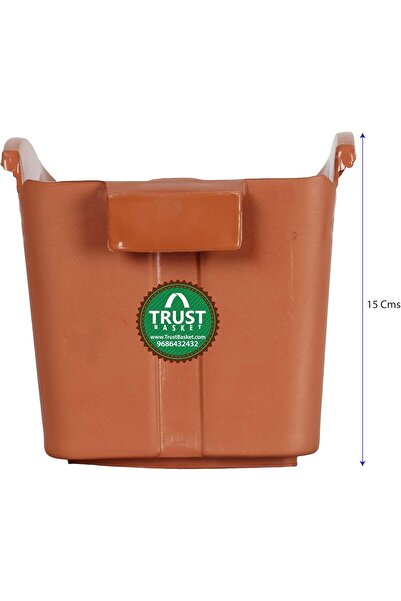 TrustBasket Vertical Hanging Planter Bags for Wall (Brown) - TrustBasket, Set of 6, Extra Large