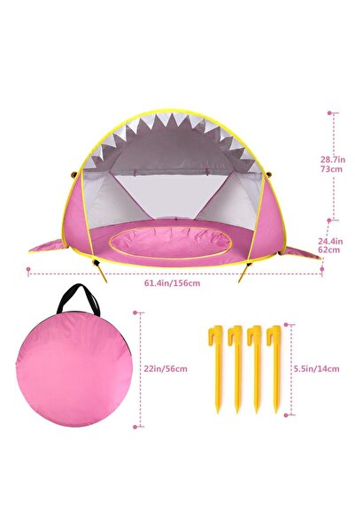 bebeLOGIC Baby beach tent, waterproof, UV sun protection UPF 50+, children 3-48 months, pink, bebeLOGIC™