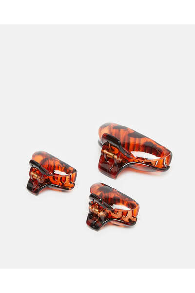 REDTAG Women Brown Jaw Clip Set (Pack of 3)
