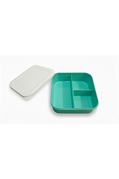 Ark Square 3 Compartment Plastic Storage Container Green