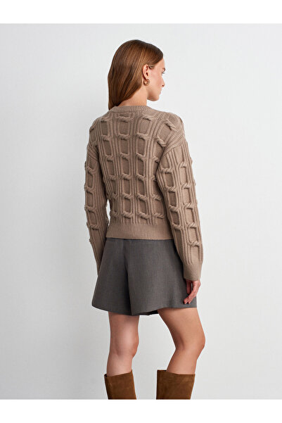 Dilvin Embossed Detailed Knitwear Sweater