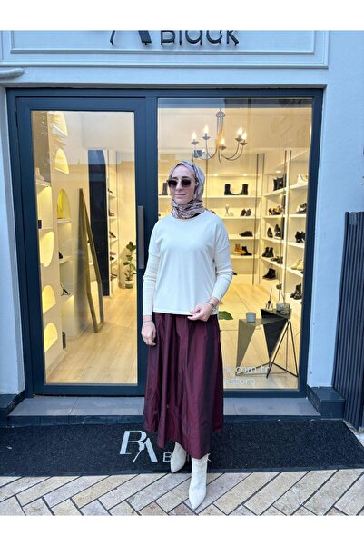 Almarwah Black 806468 Parachute Women's Skirt Burgundy