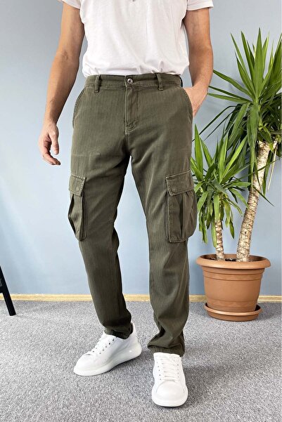 Alışveriş Sokağı Каки панталони с джобове за багаж