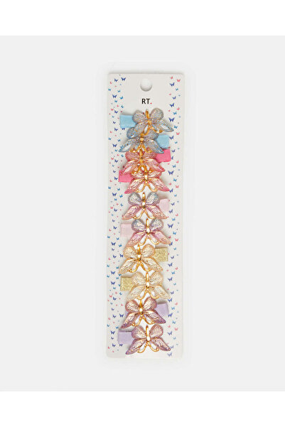 REDTAG Girls Assorted Embellished Hair Clips Set (Pack of 10)