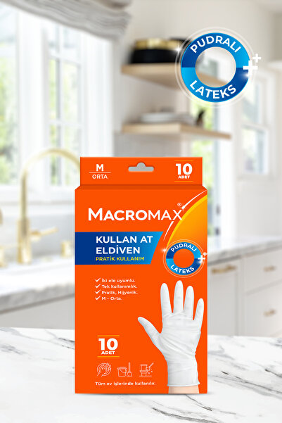 MACROMAX Disposable Latex Gloves m - Powdered X3