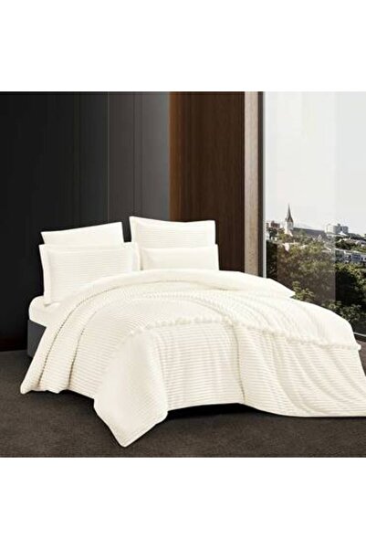 Feather Double bedspread with sewn-in filling, 260x240cm, soft fur, 6 pieces, Feather Good