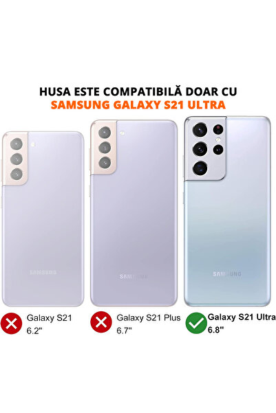 MobileSmart Case for Samsung Galaxy S21 ULTRA, Military Protection, 360° Kickstand Metal Ring, Shockproof, Blue