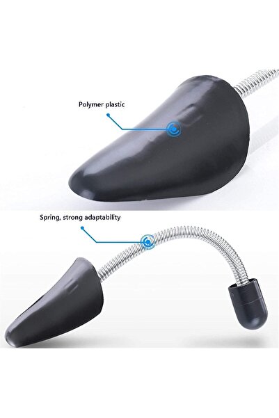 zola Set of 2 shoe wedges, solid plastic, adjustable, size 39-47, black