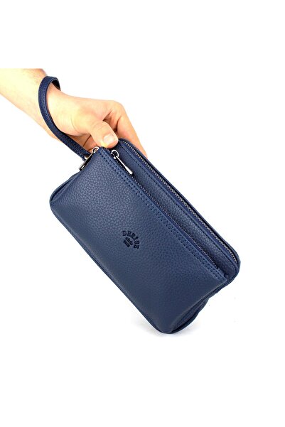 deri,se club Men's Navy Blue Handbag Portfolio Bag with Wrist Strap and Belt Handbag