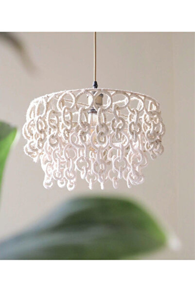 NGAHOME Boho Makrome Avize, Jüt ve Pamuklu Halat Abajur, Bebek Odası Dekoru, ...