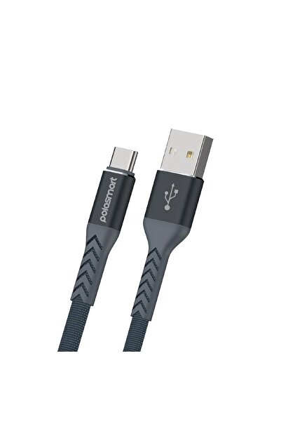 Polosmart PSM116 Type-C Şarj ve Data Kablosu 1.2 Metre Gri