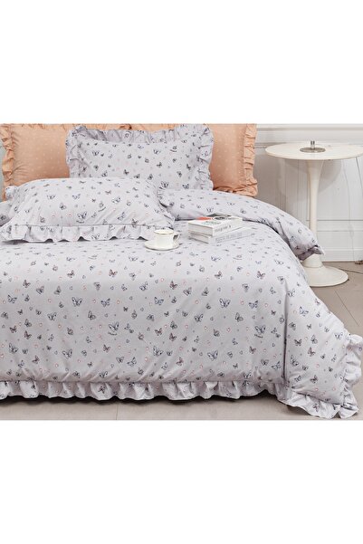 CHIRASO Ruffled Bedding Set, ELASTIC Sheet 180x200cm, Duvet Cover 200x230, 2 Pillowcases 52x75