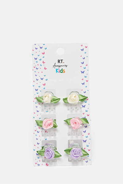 REDTAG مجموعة مخالب شعر مزخرفة متنوعة للبنات (عبوة من 4 قطع)