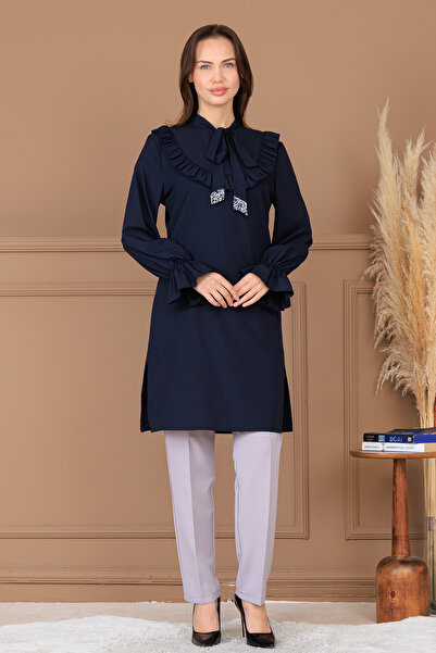 Raika Moda طقم من قطعتين من أسل تيسيتير: بنطلون وقميص طويل بمقاسات كبيرة