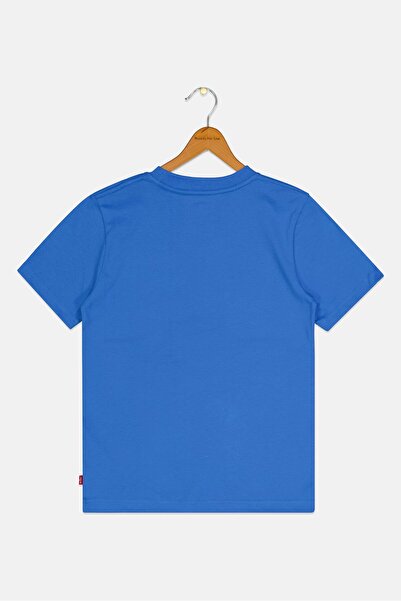 Levi's Kids Boy Crew Neck Short Sleeve Graphic Print T-Shirt, Blue