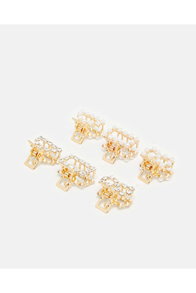 REDTAG Women Gold Embellished Hair Claw (6 Piece)