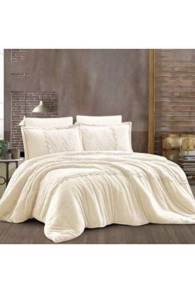 Feather Double bedspread with sewn-in filling, 260x240cm, soft fur, 6 pieces, Feather Arvin