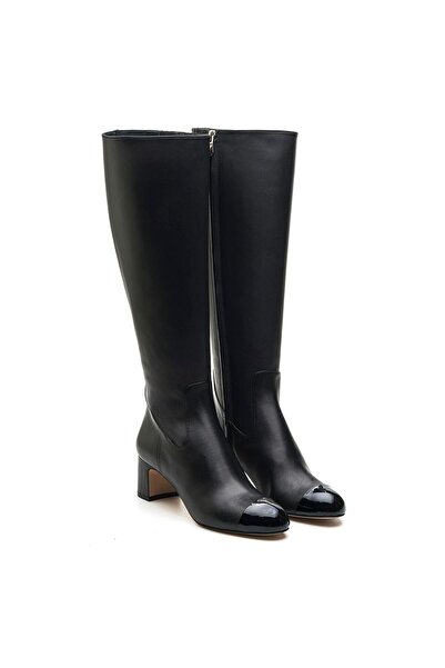 Sofia Baldi Gentel Black Genuine Leather Women's Heel Boots