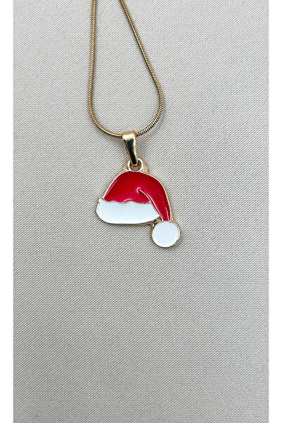 FIORA AKSESUAR قلادة من الفولاذ بلون ذهبي لا يفقد بريقه مع تصميم قبعة رأس الس...