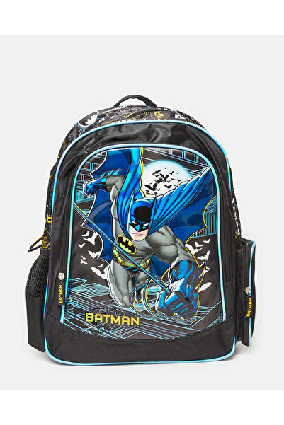 REDTAG Boys Black Batman School Backpack (16 Inch)