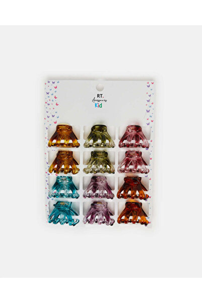 REDTAG Girls Assorted Embellished Hair Claw Set (Pack of 12)