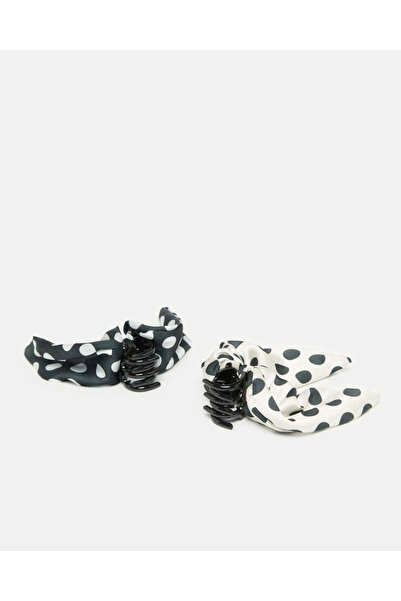 REDTAG Women Black And White Embellished Hair Clip Set (2 Piece)