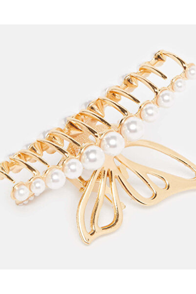 REDTAG Women Gold Embellished Hair Claw