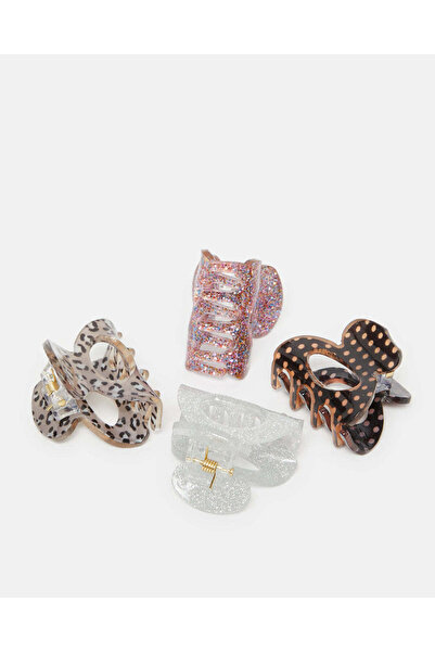 REDTAG Women Assorted Embellished Hair Clips (Pack of 4)