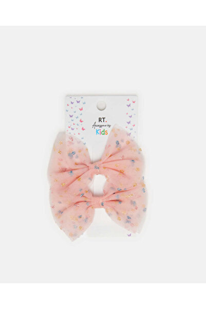 REDTAG Girls Pink Embellished Hair Clips Set (Pack of 2)