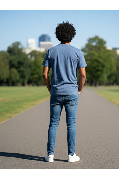 QUOS Ανδρικό μπλουζάκι με λαιμόκοψη με τύπωμα