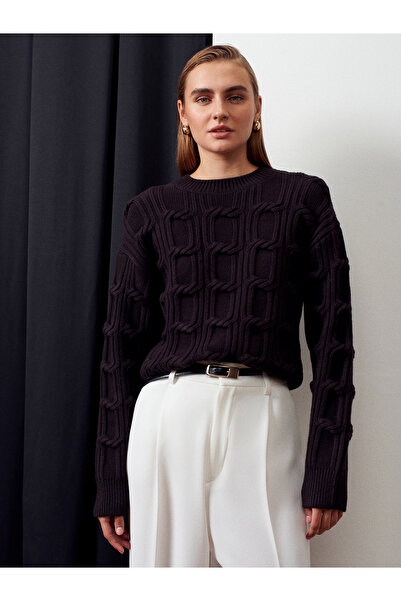 Dilvin Embossed Detailed Knitwear Sweater