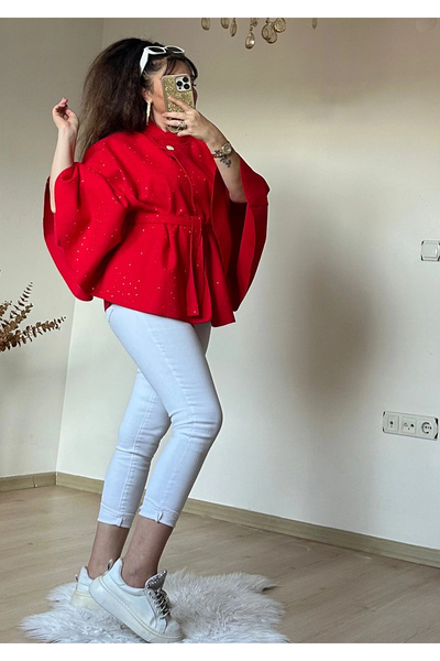 AZRA BUTİK Stone Short Panco Red