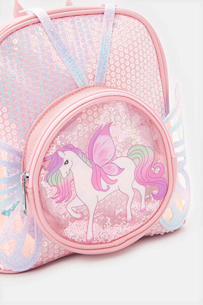 REDTAG Girls Pink Embellished Backpack