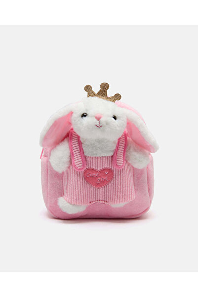 REDTAG حقيبة ظهر وردية اللون من الفرو الصناعي للبنات