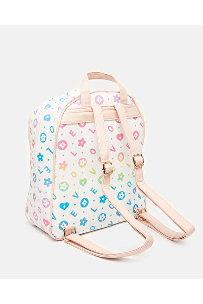 REDTAG Girls White Printed Backpack